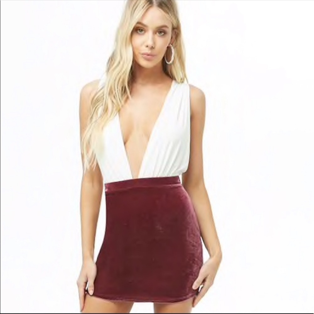 Plum Velvet mini skirt size small